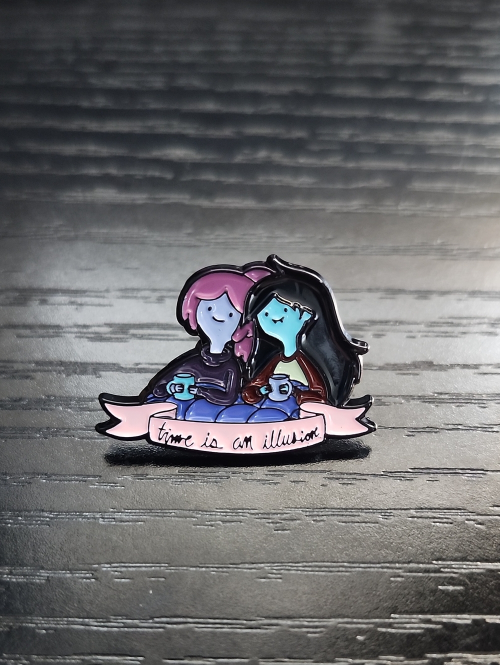 Adventure Time Inspired Enamel Pin with Princess Bubblegum and Marceline
